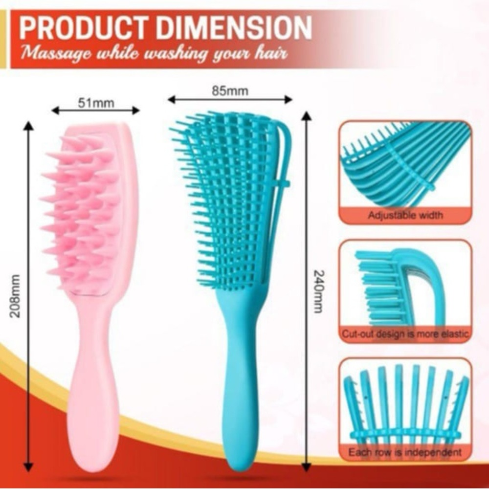 Curly hair and shower brushes